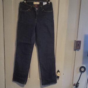 Carhartt Original Fit Straight Leg Jeans - Dark Blue Lined With Flannel